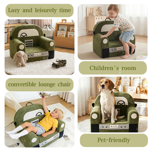 Canapé-lit convertible <span class=keywords><strong>pour</strong></span> enfants en mousse à mémoire de forme avec impression de voiture personnalisée, housse lavable, <span class=keywords><strong>fauteuil</strong></span> <span class=keywords><strong>pour</strong></span> tout-petits - Product Image 4