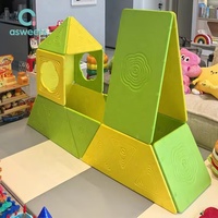 Panel Magnetik Jumbo Asweets, Blok Bangunan Besar untuk Anak, EPP Lembut Aman, Mainan Montessori Terbuka, Kuning Hijau 18PCS