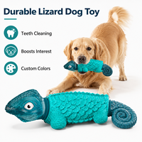 Juguete Masticable Personalizado para Mascotas, Diseño de Lagarto, Cuerpo de Goma, Extremos de Nailon, Juguete Dental para Perros, para Mayoristas e Importadores