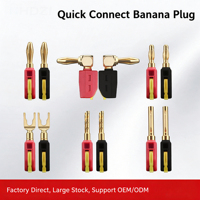 Connecteur banane sans soudure 4 mm plaqué or V0 ignifuge 120N anti-débrayage pour équipement audio et de test