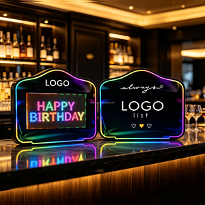 Custom Logo Bar Club VIP Reception RGB Handheld Acrylic LED Scrolling Text Display <b>Message</b> <b>Board</b> Sign - Product Image 4