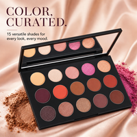 Palette de fards à paupières 15 couleurs, hautement pigmentée, scintillante, mate, nacrée, longue tenue, maquillage quotidien, marque privée