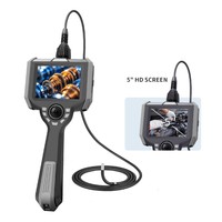 Endoscope industriel portable 5'' HD IP67 étanche, mini caméra 6 mm 360° °   Carte SD NDT 32 Go pour boroscope articulé CMOS