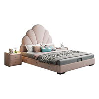 Lit en cuir italien minimaliste de luxe haut de gamme Chambre principale Lit de mariage Vente en gros Lits capitonnés pour hôtel