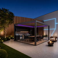Pergola en aluminium Sweet Home avec toit réglable, couverture de patio imperméable pour l'extérieur, ombrage bioclimatique pour jardin, gazebo