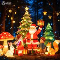 Décoration de renne rougeoyante faite à la main de qualité supérieure-Lanterne de renne LED pour décoration extérieure de Noël e
