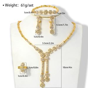 Juego de Joyería Africana para Novia Zeadear, Chapado en Oro de 14K con Circonita, para Bodas, Compromisos y Fiestas - Product Image 3