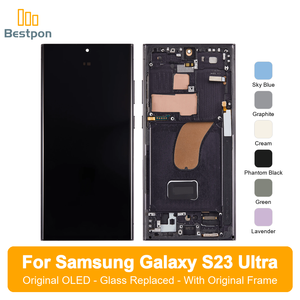 Ersatz für Samsung Galaxy <span class=keywords><strong>S23</strong></span> <span class=keywords><strong>Ultra</strong></span> 5G OLED-Bildschirm-Baugruppe, Original-Panel + Glas-Ersatz, Mit Original-Rahmen, Klasse A - Product Image 1