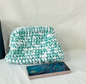 Bolsos de Mano de Tela Tejida a Crochet Multicolores, Bolsos de Mano Personalizados de Tela Tejida a Crochet, Bolsos de Mujer - Product Image 4