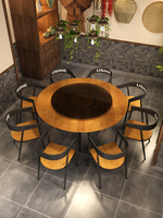 Vente en gros Grande table ronde en bois moderne et nordique américaine 6 places Meubles de salle à manger d'hôtel