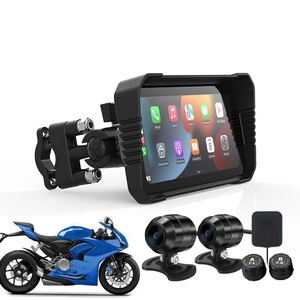 6 pollici Touch Wireless CarPlay Moto navigatore GPS <span class=keywords><strong>Android</strong></span> Auto 2K anteriore posteriore doppia fotocamera impermeabile Moto DVR TPMS WiFi GPS - Product Image 1