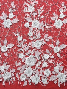 <span class=keywords><strong>3D</strong></span> đính cườm ren vải sang trọng Bridal Wedding Dress pha lê hạt 5 bãi Chất lượng cao pháp Net chuỗi phi sequined vải tuyn - Product Image 3