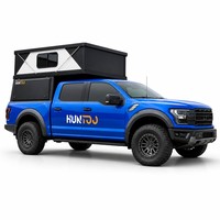 Huntoo Honeycomb Sandwich Hard Shell Pop up Truck Camper Aluminum Pickup Bed Shell for 4x4 Overlanding & Camping