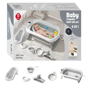 Bañera Grande de Plástico para Bebés Recién Nacidos, Diseño Plegable 6 en 1 con Sensor de Temperatura, para Uso Doméstico, Juego de Bañera para Sentarse y Acostarse - Product Image 2