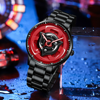 Envío Directo, Reloj de Pulsera de Acero Inoxidable de Alta Gama para Hombre, 42 mm, Moderno, con Puntero, Luz Nocturna Giratoria 3D, Modificado con Anime, Resistente al Agua
