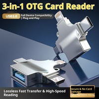 Adaptador OTG Tres en Uno, Compatible con Lectura de Datos de Memoria USB, Conector USB Universal, Convertidor Compatible con Teléfonos Móviles Android