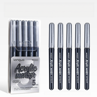 Marqueurs monochromes Languo blanc, noir, or métallisé, argent, haute capacité, imperméables, contrôle intelligent de l'encre, marqueur acrylique à flux direct