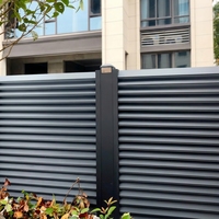 Panneau de clôture à lamelles en aluminium, revêtement poudré noir mat, pour cour, villa, jardin, fabricant en gros