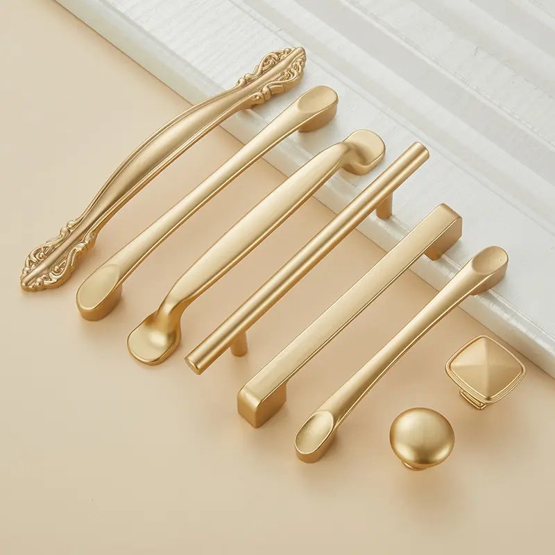 Kak — poignée de luxe en laiton doré en acier inoxydable, Style européen classique, idéale pour tiroir, armoire, placard de cuisine