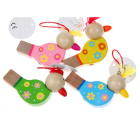Sifflet de train en bois personnalisé pour enfants, motif cube, jouet miniature animaux