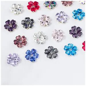 Love shaped five petals flower 12*12mm diamond nail rhinestones Shinny crystal Diamond rhinestones nails Decorations Charms