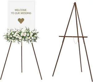Wooden Art Easel Stand 63" Portable Tripod Wood Artist Easel Adjustable Floor Poster Stand for Painting, Display Show, Wedding