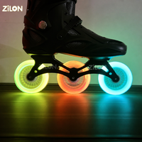 Roues de patins en ligne Premium 76/80/110 mm à changement de couleur, roues LED clignotantes en PU, roues de patinage nocturne haute visibilité