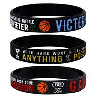 Fabricant de bracelets en silicone personnalisés Conception en relief avec élastique de sport durable rempli d'encre pour le basket-ball pour les promotions