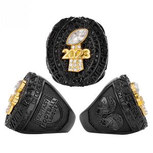 Nouvelle conception de bijoux en alliage, bagues de championnat fantastiques personnalisables individuellement, championnat de la <span class=keywords><strong>Ligue</strong></span> des <span class=keywords><strong>champions</strong></span> de football FFL <span class=keywords><strong>2023</strong></span>, bague noire - Product Image 5