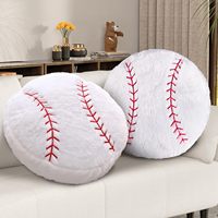 Coussin en peluche sportif best-seller avec motifs de football, baseball, volleyball – Style hiver, rembourrage en coton PP