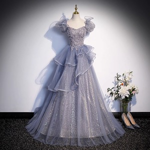 Robe de spectacle de chant de chansons folkloriques pour hôte de spectacle, style princesse, couleur gris, pour test vocal solo de bel <span class=keywords><strong>canto</strong></span>, pour femme - Product Image 1