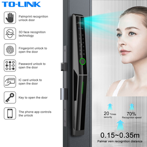 Cerradura Inteligente Deslizante para Puerta de Aluminio, Tuya <span class=keywords><strong>Wifi</strong></span> Ttlock Bluetooth, <span class=keywords><strong>Contraseña</strong></span>, Impermeable IP65, Delgada, con Reconocimiento de Venas de la Palma de la Mano, Digital 3D, Facial - Product Image 3