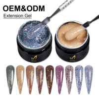 Nouvelle Collection de Gels Pailletés Longue Durée Sans HEMA UV LED Scintillants Style Français Écologiques pour Salons de Manucure Vente en Gros OEM