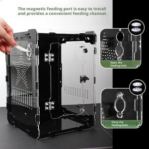 Terrario Moderno para Reptiles Luby con Apertura Frontal, Acrílico Duradero y Ecológico, Color Negro, Tamaño Personalizado para Geckos Crestados/Gargoyle - Product Image 5