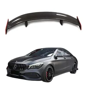 Carbon Fiber GT Rear Trunk Spoiler Spoiler With Red line For Mercedes CLA CLASS W117 C117 CLA45