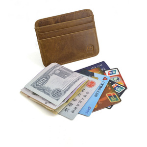 Porte-cartes multifonction en cuir véritable minimaliste, étui pour carte de <span class=keywords><strong>bus</strong></span>, permis de conduire, badge d'identité, porte-cartes de crédit - Product Image 6