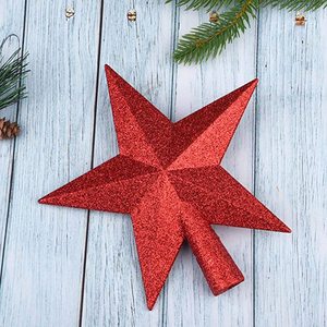Glitter Star <strong>Tree</strong> <strong>Topper</strong> - Christmas Small Decorative Holiday Bethlehem Star Ornament <strong>Topper</strong> - Product Image 4