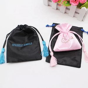 Sacs à cordon en satin personnalisés de haute qualité pour colliers, bracelets et bijoux, avec logo couleur/taille personnalisé, imprimé à l'écran, pour cadeaux - Product Image 6