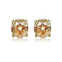 Boucle d'oreille magnétique en acier inoxydable plaqué or, style labret, avec zircon plat, pour mariage et fiançailles