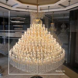 Décorations de salle de luxe, grand lustre en cristal K9 doré, grand lustre Maria Theresa, pour mariage - Product Image 1