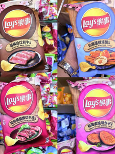 Patatine Taiwanesi Lays Salty Low-Fat <span class=keywords><strong>Serie</strong></span> Cibo Notturno, con Omi Wagyu, Cipolla Verde a Fette Spesse e Patate Dolci Arrostite, Semi-Morbide, in Sacchetto - Product Image 2