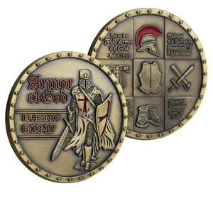 神之铠甲主题金属纪念币复古浮雕工艺宗教文化收藏摆件高细节质感 - Product Image 1
