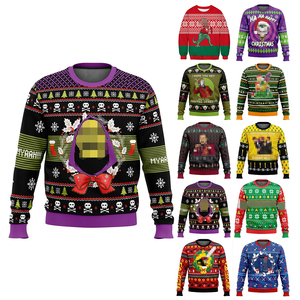 Tùy Chỉnh Mô Hình Jacquard Giáng Sinh Dệt Kim Jumper Unisex Xấu Xí Giáng Sinh Áo Len Miễn Phí Kích Thước Cardigan Cho Mùa Đông - Product Image 1