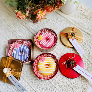 Savon créatif en forme de donut, marque privée, savon artisanal à froid, savon de bain en forme de dessert, savon fantaisie coloré pour cadeaux de mariage, végétalien - Product Image 2