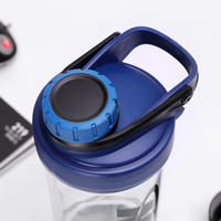 Fonwhy Bouteille de shaker de boisson sportive en plastique Tritan personnalisé de 500ml avec poignée portable et boîte à pilules