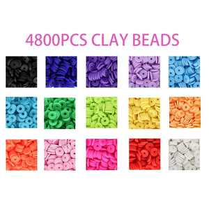 Colored Polymer Clay Beads 6mm Round Pads <b>Letter</b> Beads Bracelet Necklace Set Bohemian Style - Product Image 3