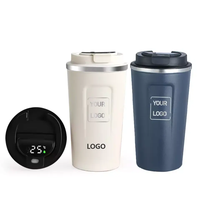 Voiture de voyage numérique, gobelet électrique en acier inoxydable 304 avec affichage LED, contrôle de la température, tasse à café intelligente