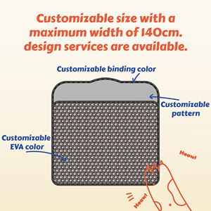 Less-Mess Cat Katzen toilette Matte Niedliche Katzenstreu-Fang matte 60*60 cm Weich auf Kitty Paws Easy Clean Anti-Rutsch-Haustier zubehör - Product Image 5