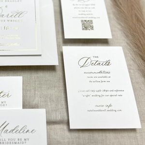 Invitaciones Clásicas con Lámina Dorada, Invitaciones <span class=keywords><strong>de</strong></span> Boda Sencillas, Exquisito Regalo para Invitar a un Boda, para una Recepción <span class=keywords><strong>de</strong></span> Boda Moderna - Product Image 2