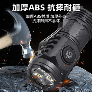 Aluminum Alloy Led <b>Flashlight</b> Rechargeable Dimmable Outdoor Portable Mini <b>Torch</b> With Clip For Camping Hiking - Product Image 5